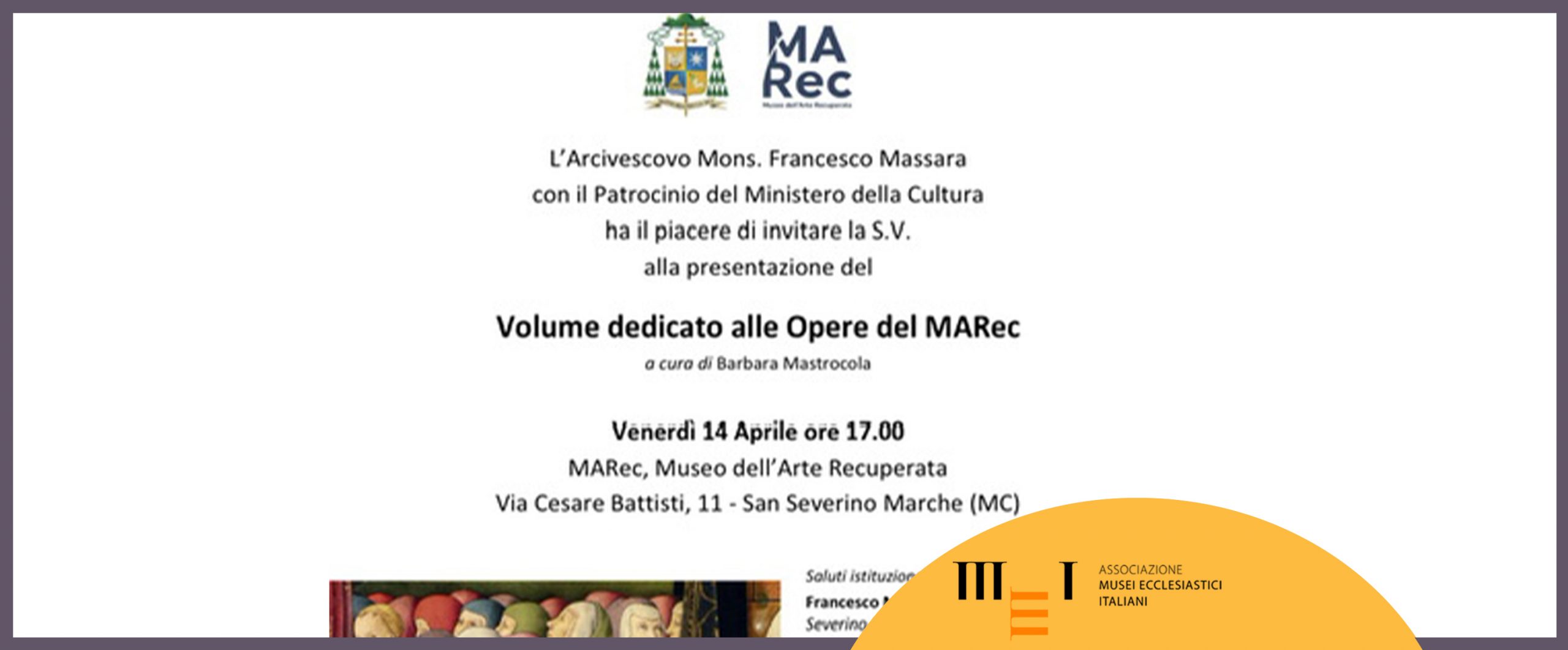 Presentazione del volume dedicato alle opere del Museo MARec, 14 aprile 2023 a San Severino Marche