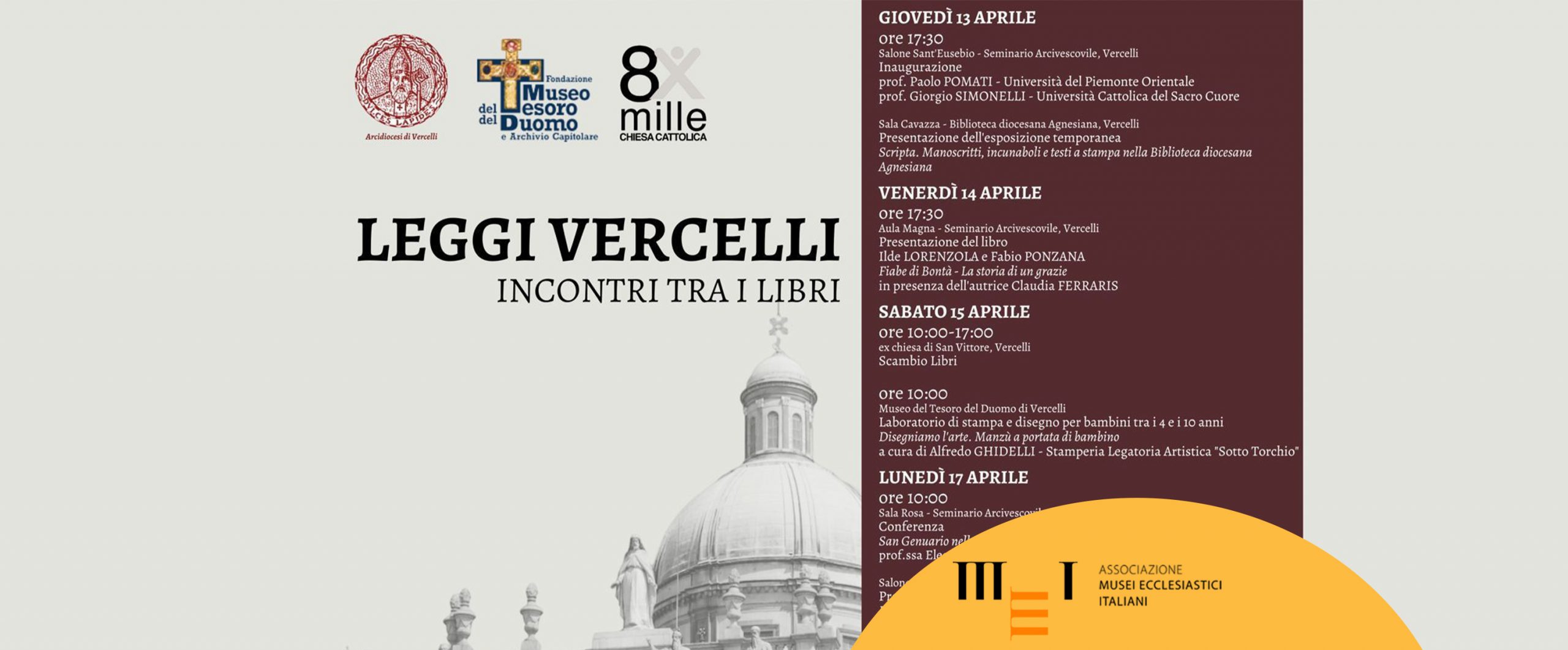 Leggi Vercelli, incontri tra i libri_dal 13 al 23 aprile 2023_Museo Duomo di Vercelli