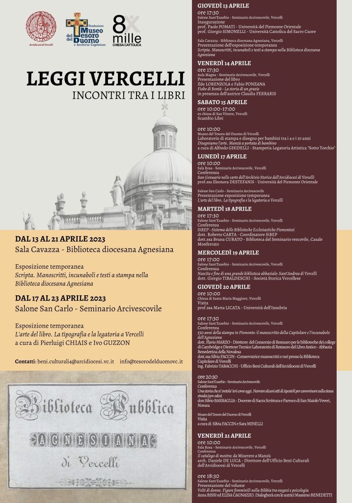 Leggi Vercelli, incontri tra i libri_dal 13 al 23 aprile 2023_Museo Duomo di Vercelli