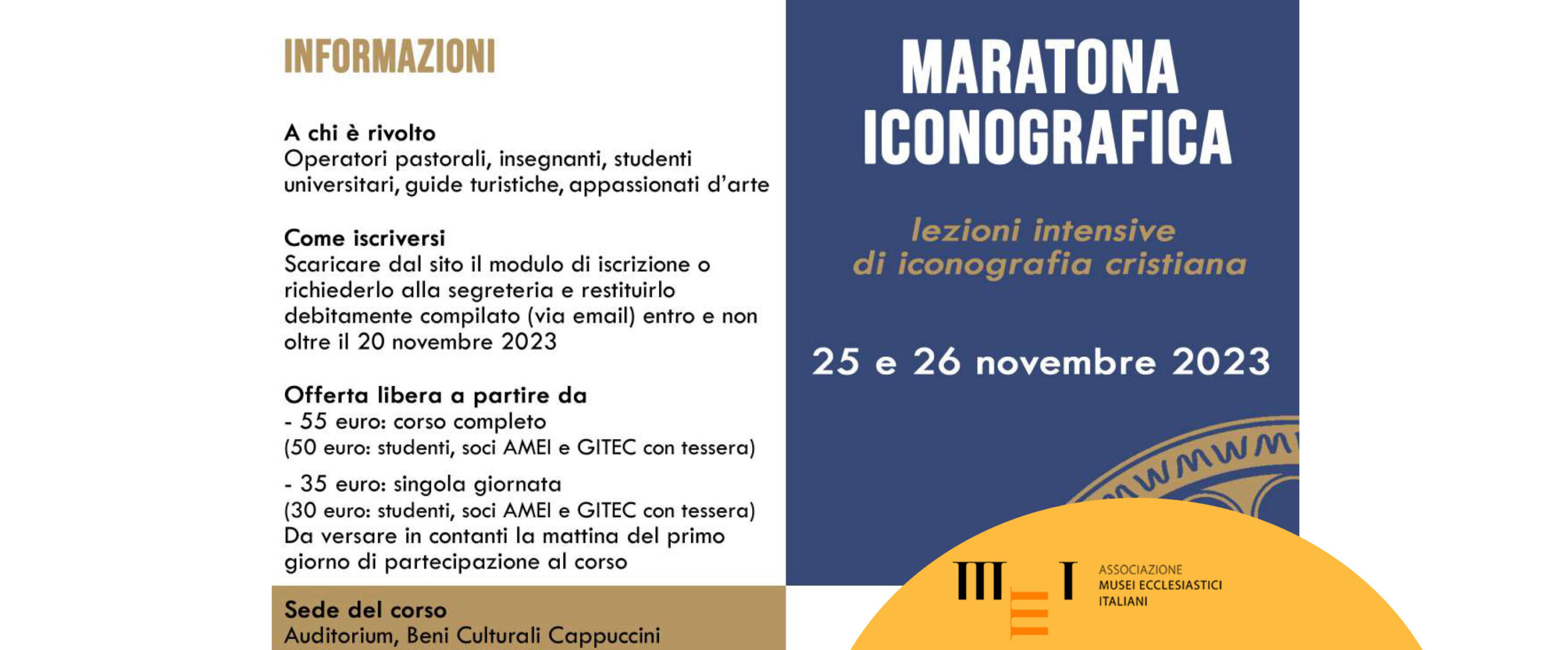 Maratona iconografica - 25 e 26 novembre 2023 all'Auditorium Beni Culturali Cappuccini